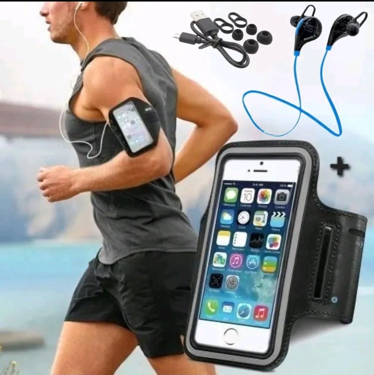 Fone Bluetooth + Braçadeira Esportivo 