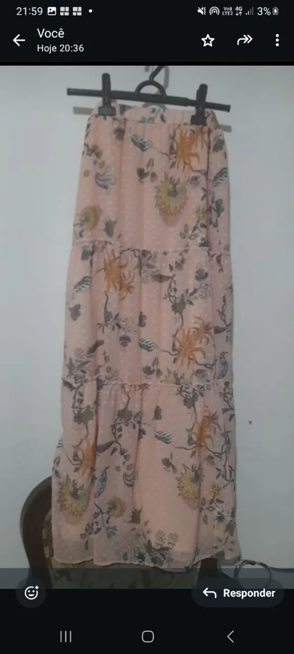 Saia longa floral tam:M