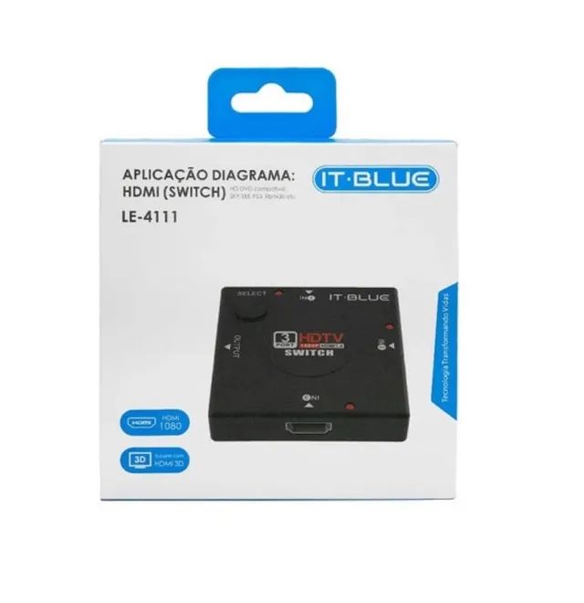 Hub Switch Hdmi 3 Portas  1080P It-Blue - Foto 5