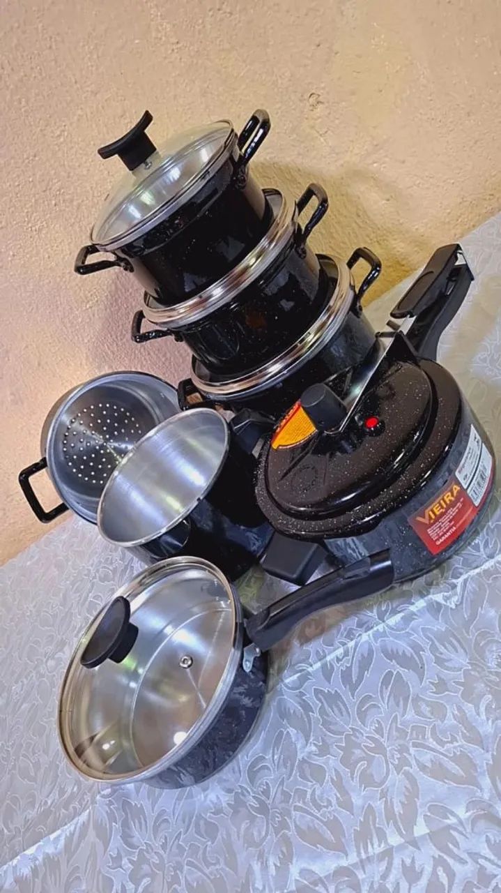 Jogo de panelas com 7 peças 