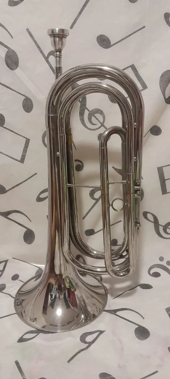 Trombone de pistão em prata - Instrumento de sopro