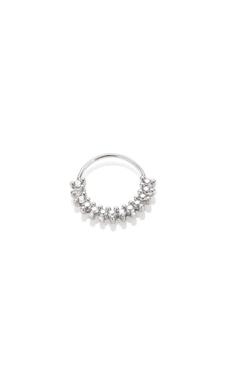 Piercing em ouro branco e zircônia  - Foto 3