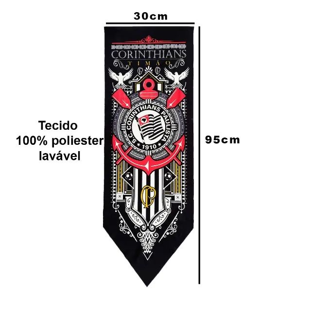 Bandeira estandarte Flâmula grande Corinthians - Foto 2