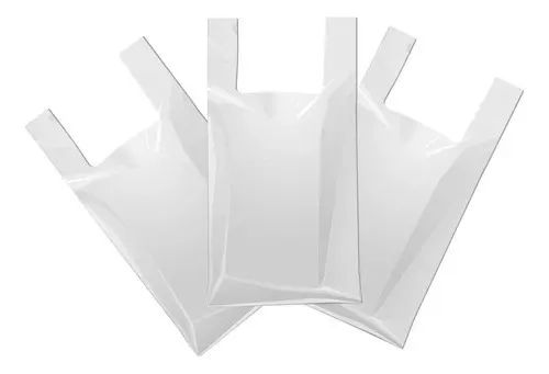 Sacola Plástica Resistente Reforçada Branca 2,5kg 38x48