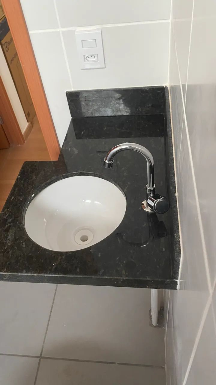 Kit Pia banheiro/lavabo - Bancada Verde Ubatuba + Cuba Deca + Torneira Sigma  - Foto 5