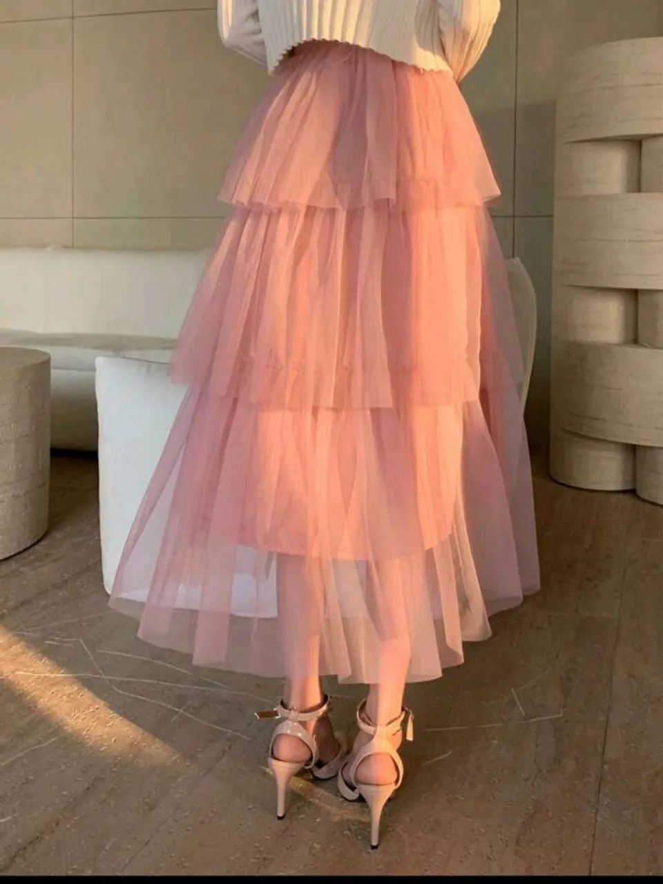 Saia de Tule Rosa - Tamanho M - Foto 2