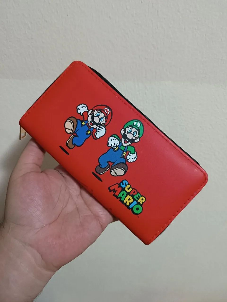 Carteira Super Mario com zíper 