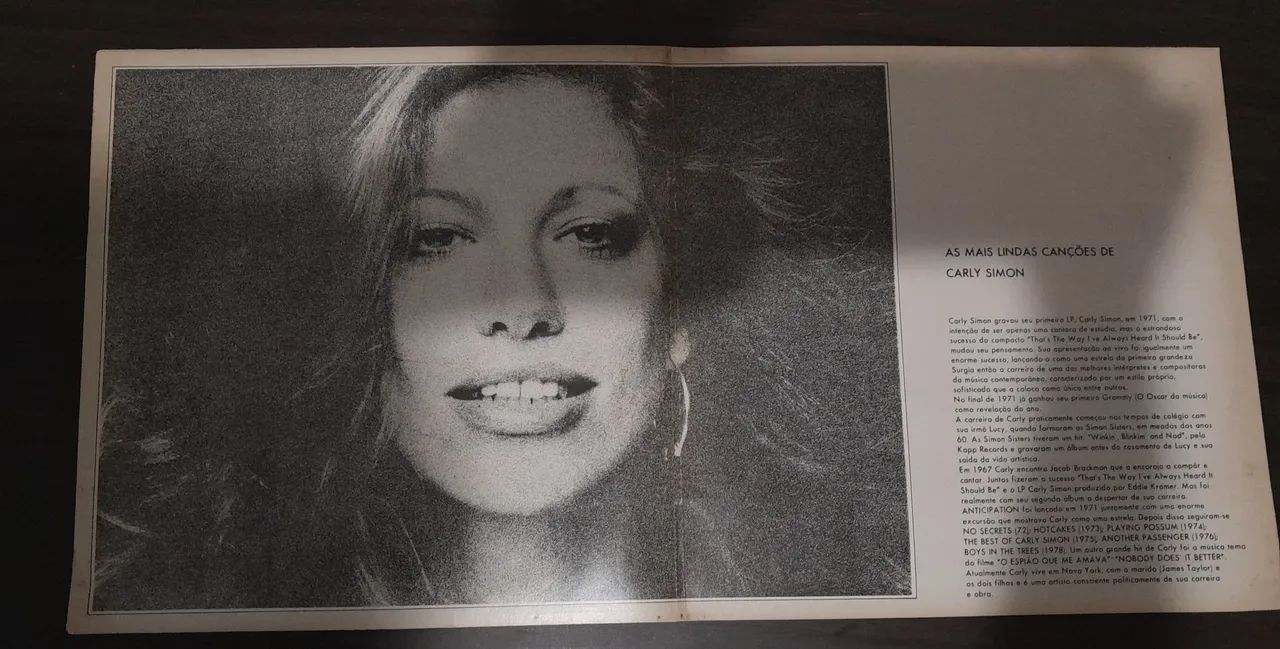 Vinil Lp Duplo  CARLY SIMON *StAR COLLECTION* ano 1978 - Foto 2