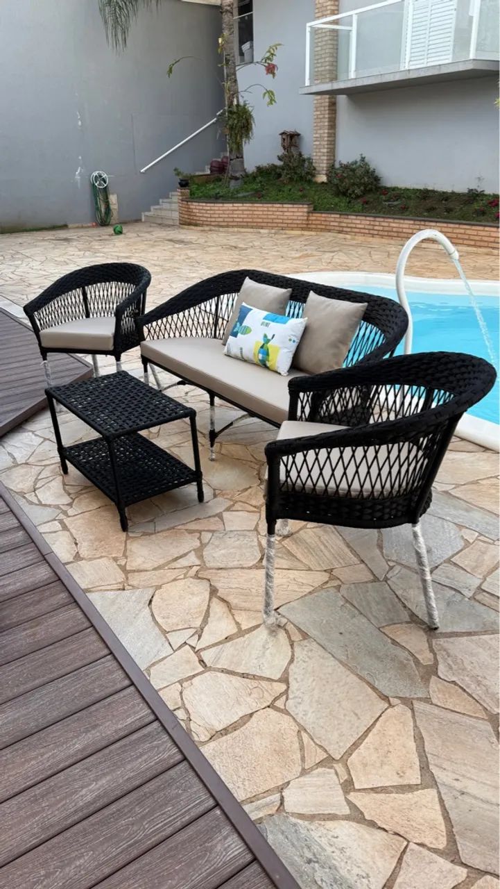 Conjunto de Sofá e Poltronas para Área Externa em tricô nautico 3 pecas 3900,00 - Foto 2