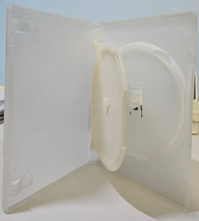 Estojo Box DUPLO padrão AMARAY para DVD branco translúcido Pack com 5