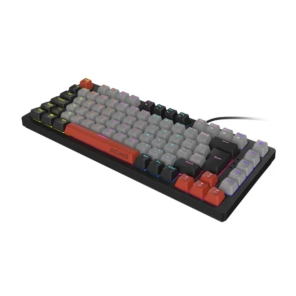 Teclado Mecanico 75% Pcyes Kirin Black Vulcan - Switch Red - Led Rainbow - Ptkr75Rd