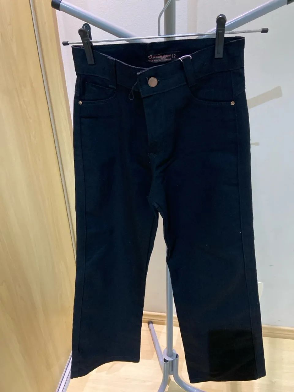 Calça wide leg preta infantil 