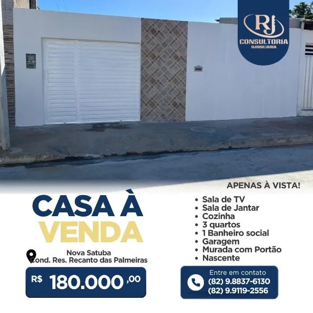 Excelente casa no Cond. Recanto das Palmeiras ( nova Satuba )