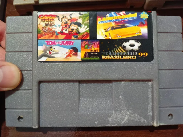 Cartucho 5 em 1 com 5 jogos para Super Nintendo
