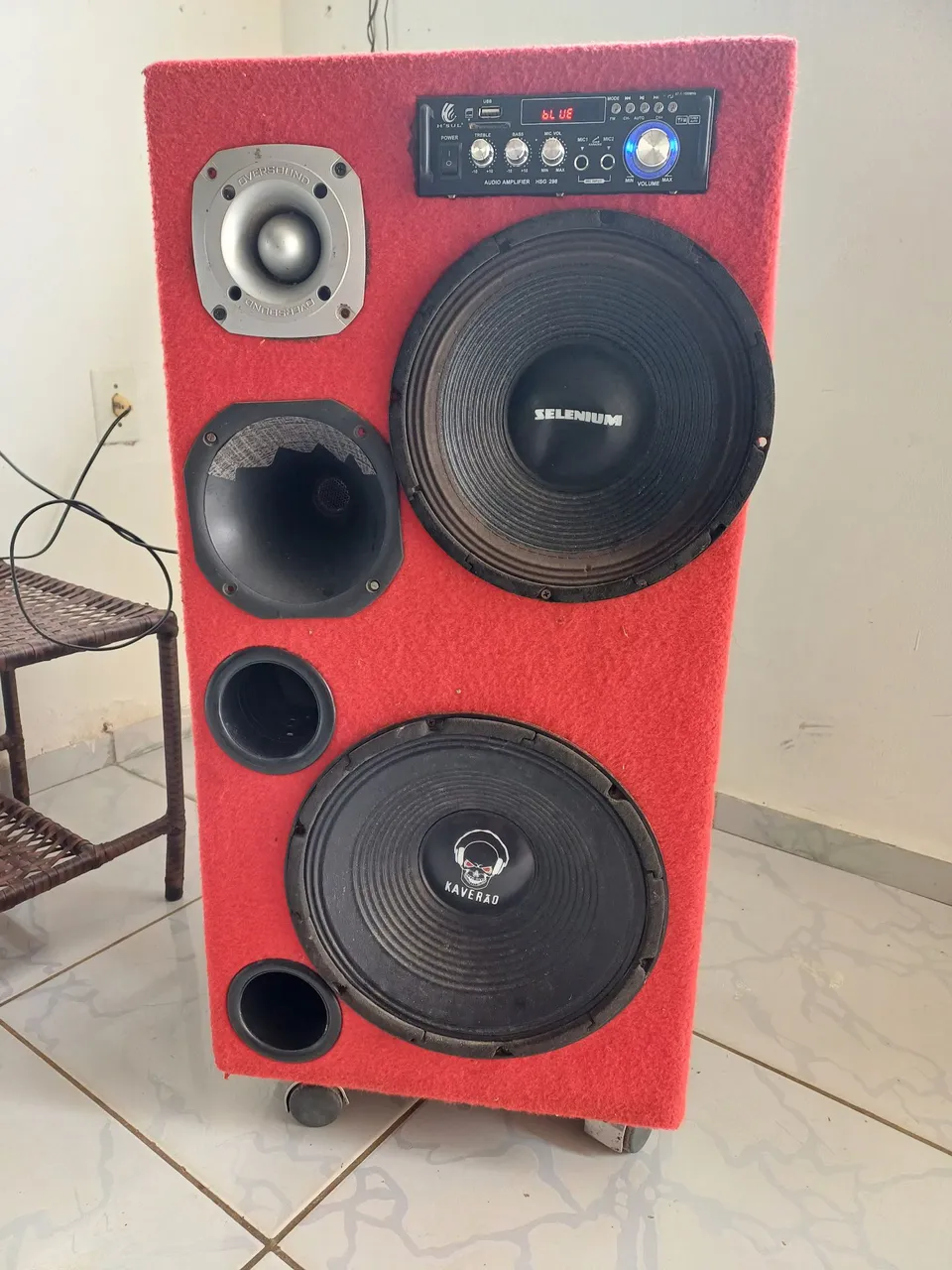 Caixa de Som Personalizada Potente Com 2 Subwoofer