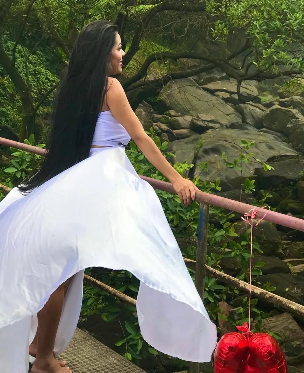 Vestido ou saia branco elegante para Fotos de gestante 