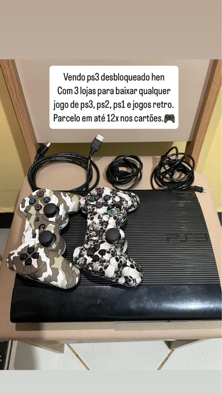 PS3 Desbloqueado HEN + 3 Lojas! Ps3, Ps2, Ps1 e Retro!