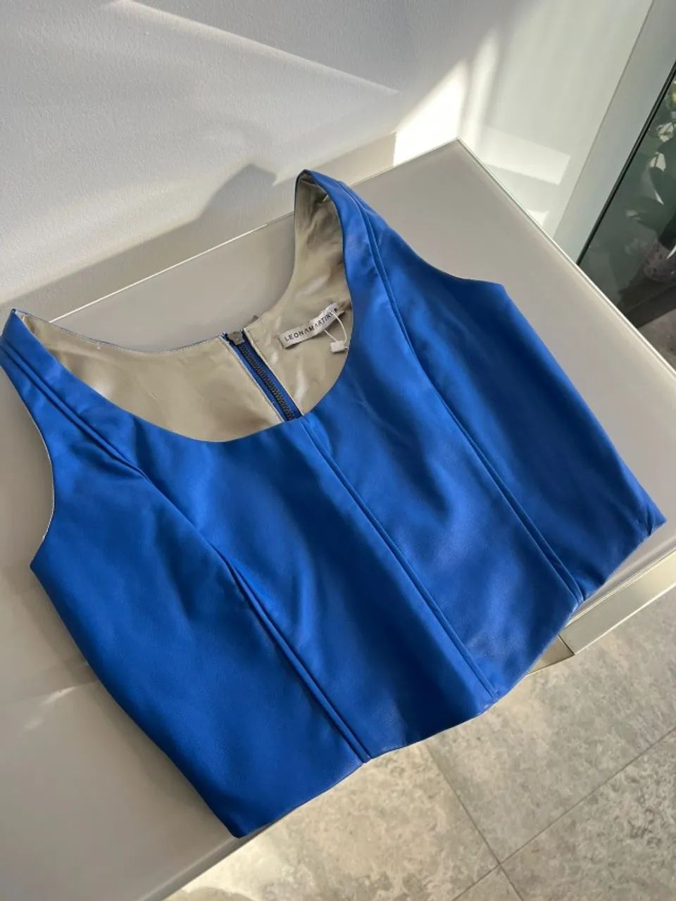 Top em PU - Azul