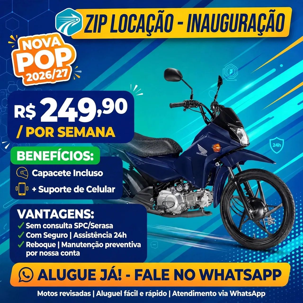 Locação Pop 110 ES 0km