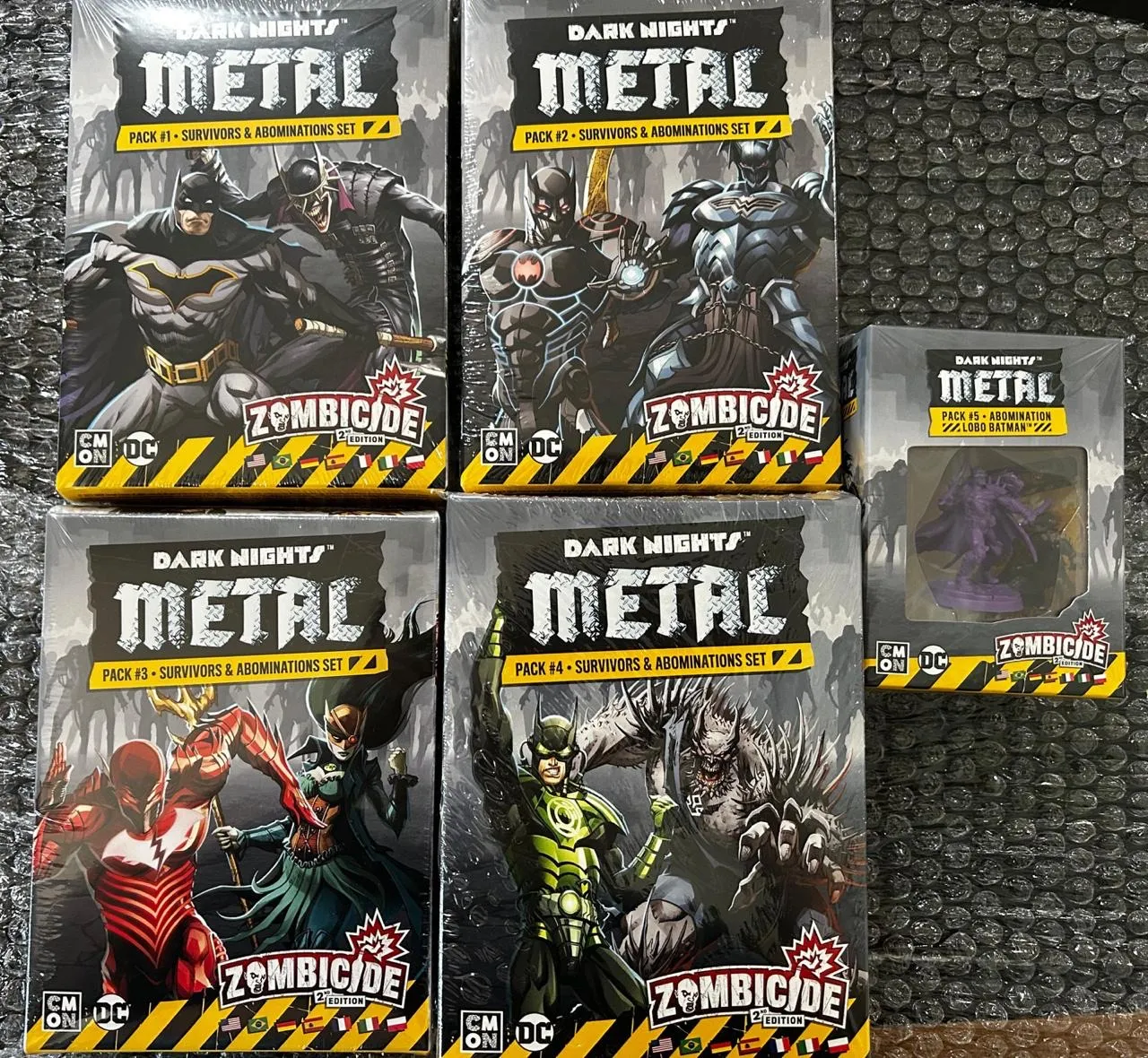 Zombicide Dark Nights Metal Packs 1 ao 5 em português sleevado a