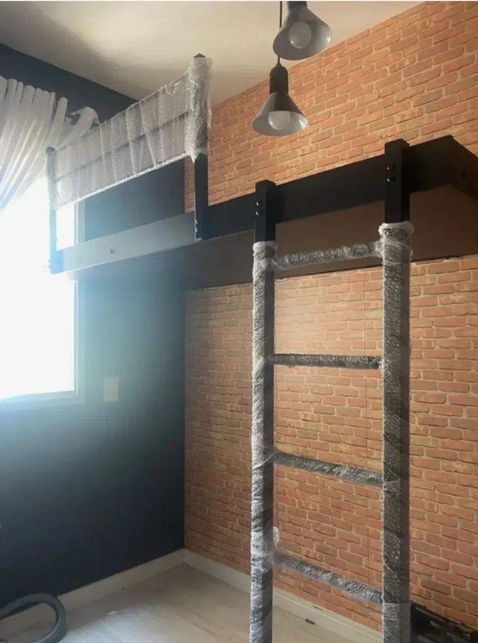 Cama Suspensa De Solteiro - Resistente - Preta - Foto 4