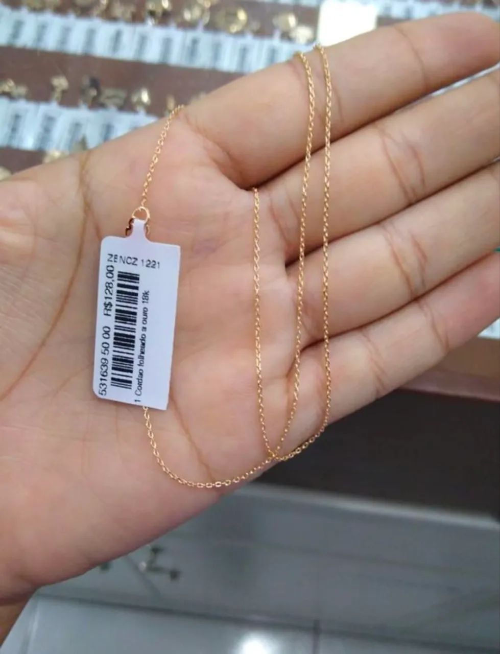 Corrente elo cadeado + pingente com zirconia e pérola sintética rommanel  - Foto 2