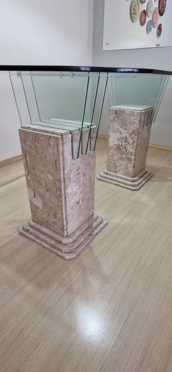 Mesa de Jantar Mármore Travertino com 6 cadeiras - Foto 4