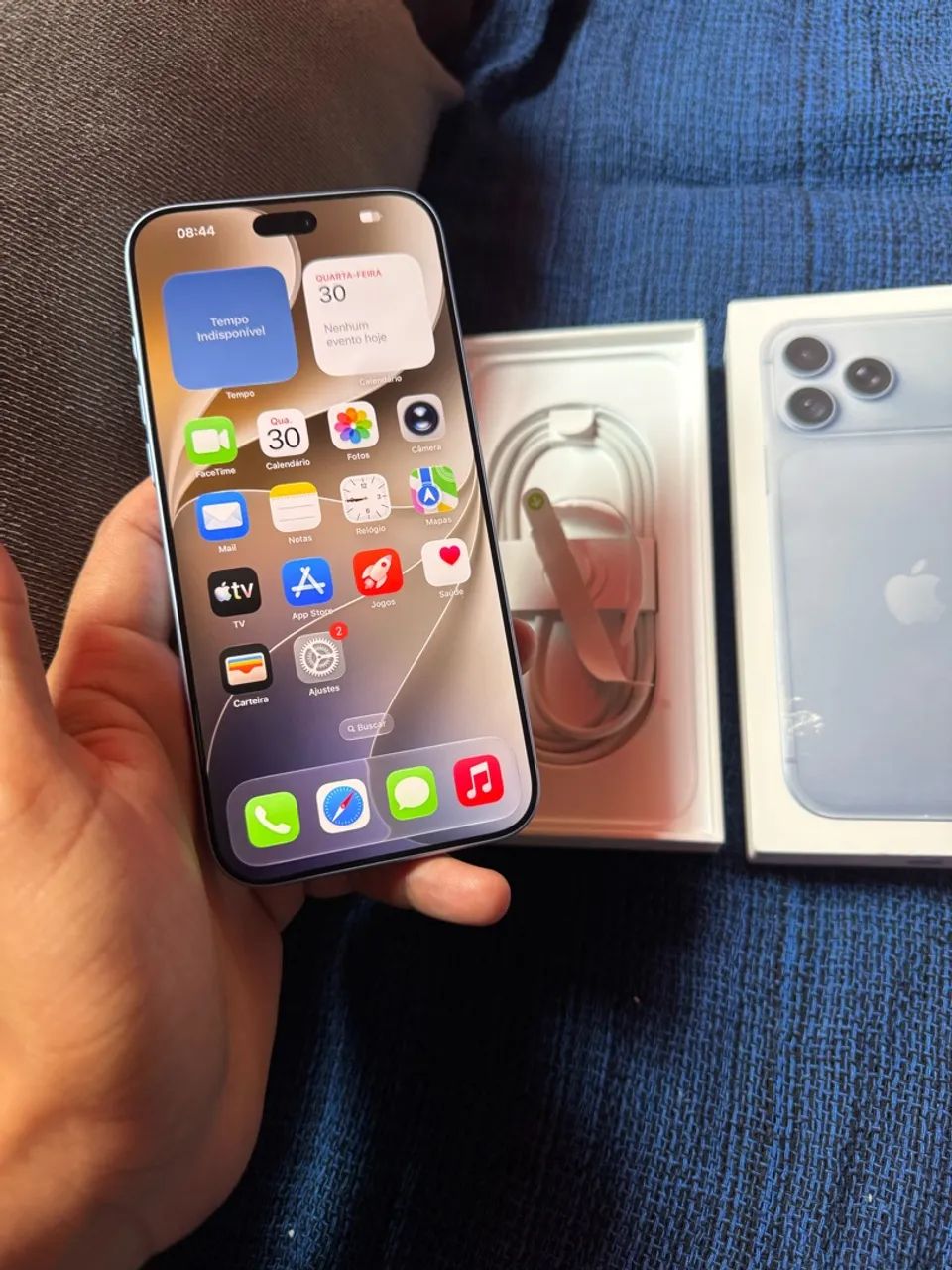 IPHONE 18 PRO MAX GLACIAL 256GB COM CAIXA E NOTA SEM USO PRATICAMENTE PASSO CARTÃO OK  - Foto 2