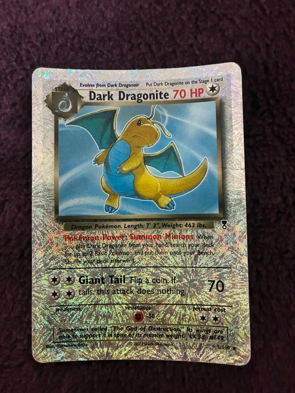 Dark Dragonite 5/82 - Holo reverso! Carta Pokémon Vintage Rara
