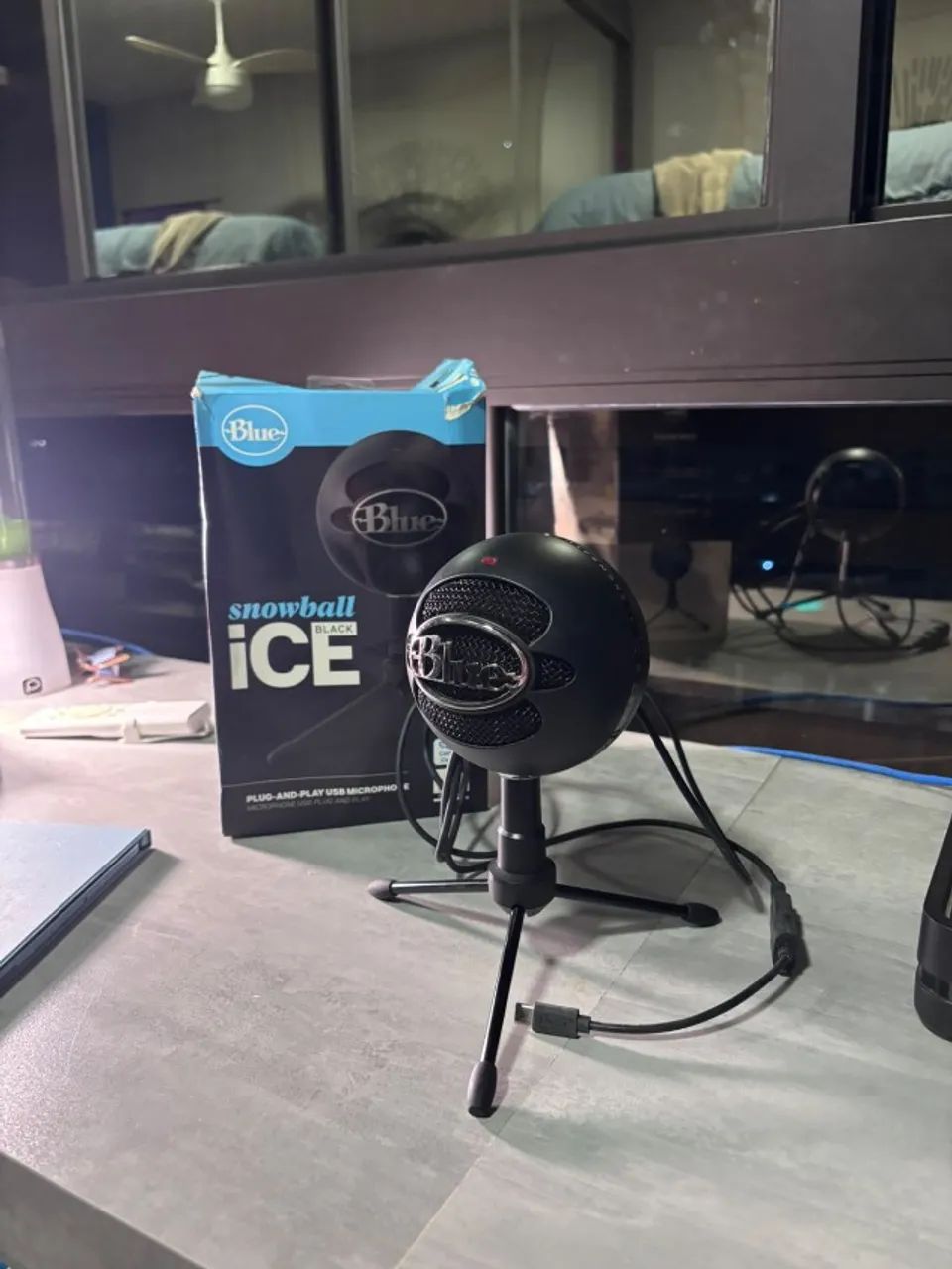 Microfone snowball black ice USB para celular e PC - Foto 2