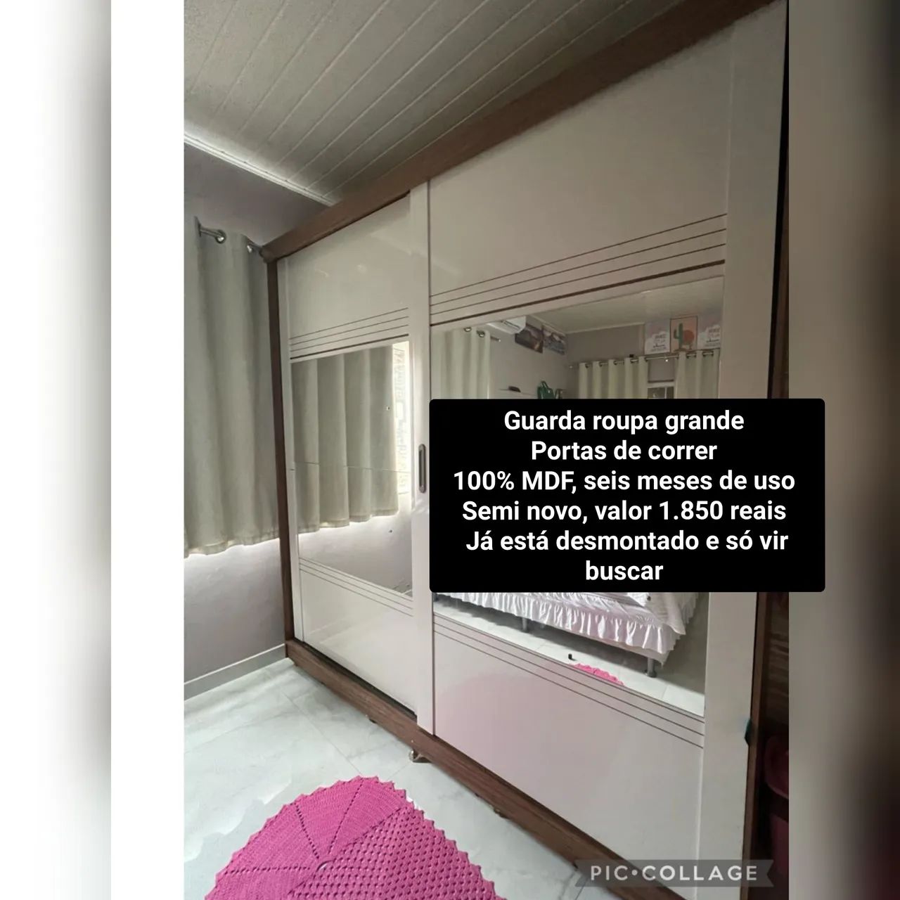 Guarda roupa em MDF semi novo 