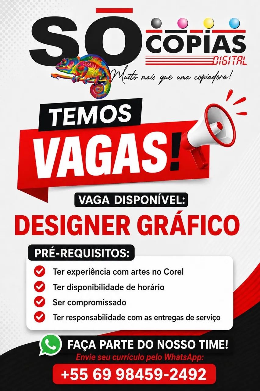 VAGAS EMPREGO SÓ CÓPIAS 
