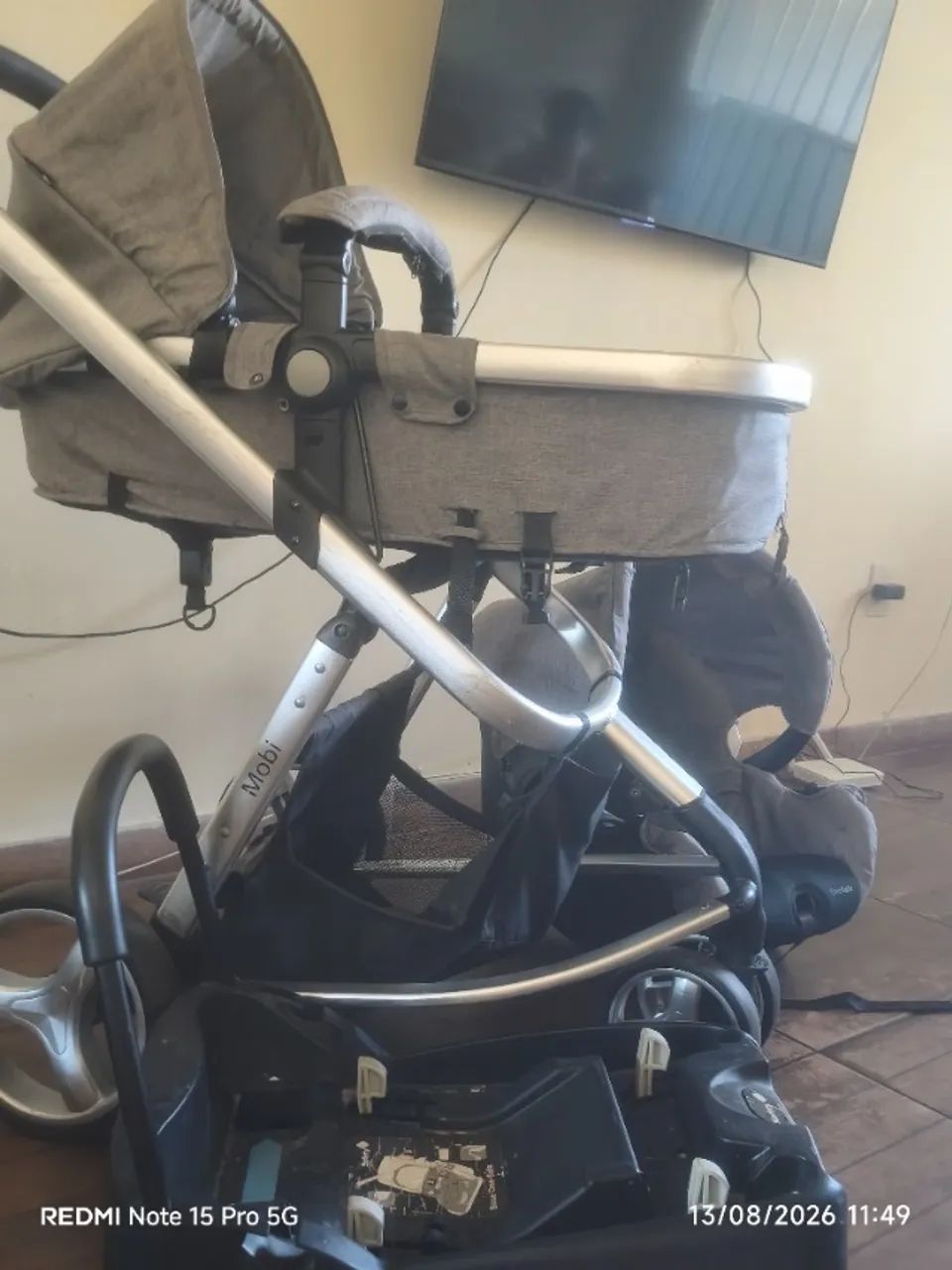 Carrinho de Bebe Satefy 1st preto e cinza Luxo - Foto 3
