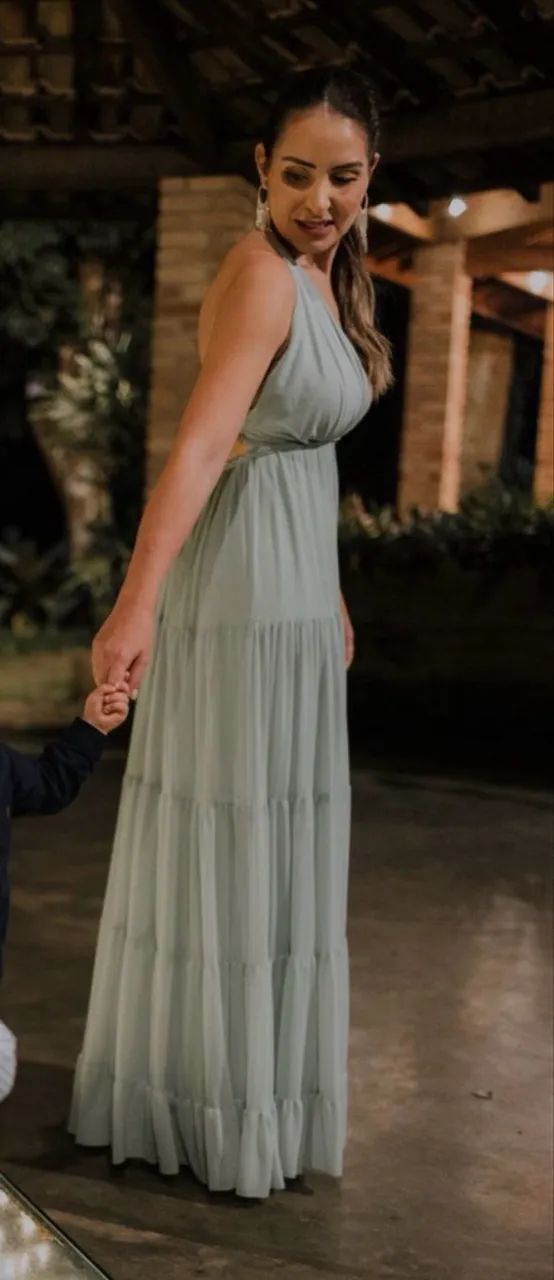 Vestido longo tule - Verde Menta - TAM P - Foto 3