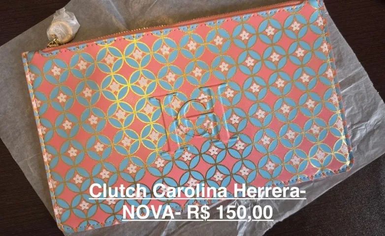 necessaire estampa de jasmim - Carolina Herrera - NOVA