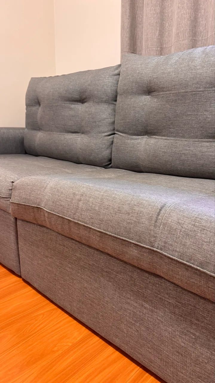 Sofá Retrátil Cinza - Foto 3
