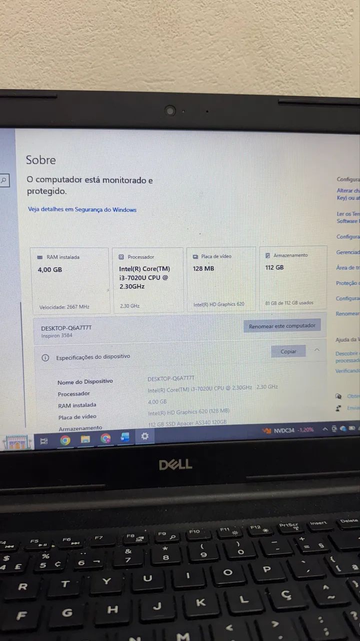 Vendo Notebook Dell Inspiron 3584 - Foto 2