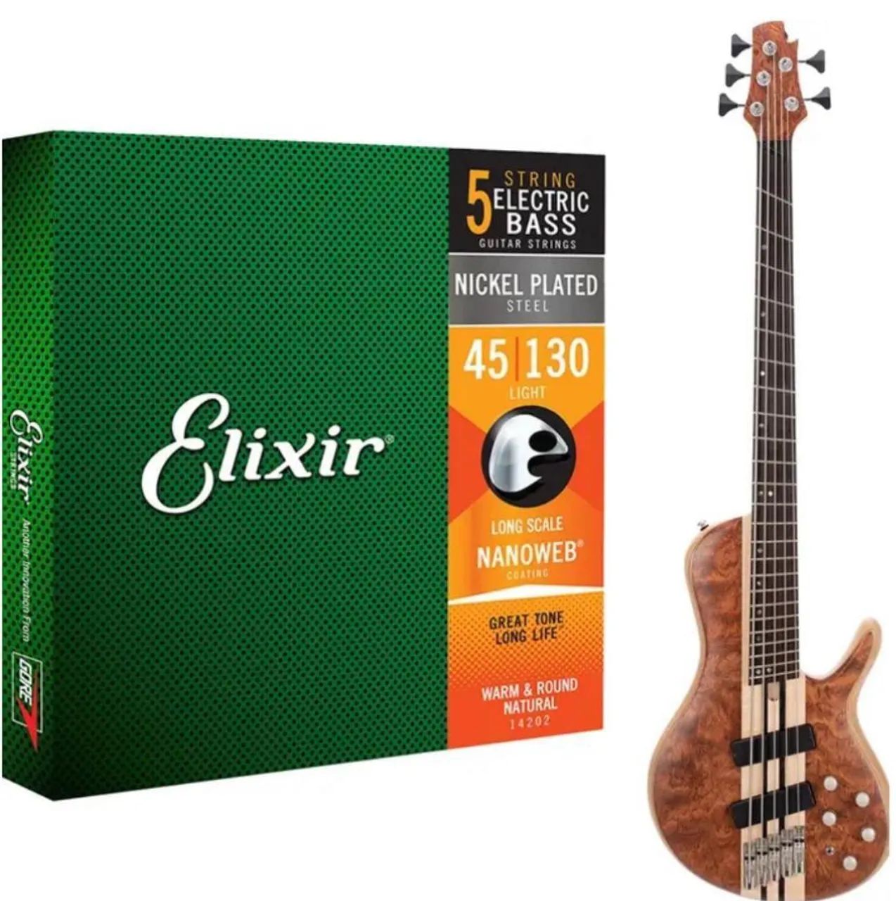 Encordoamento para Contrabaixo Elixir 5 e 4 Cordas  - Foto 2