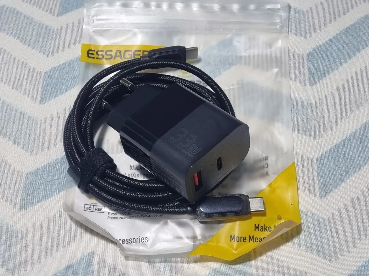 Carregador Essager 33W e Cabo USB-C de 2 metros c/ Display  - Foto 4