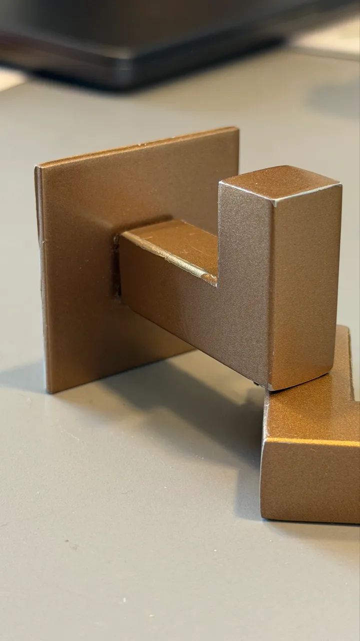 3 Suportes em aço inox escovado  rose