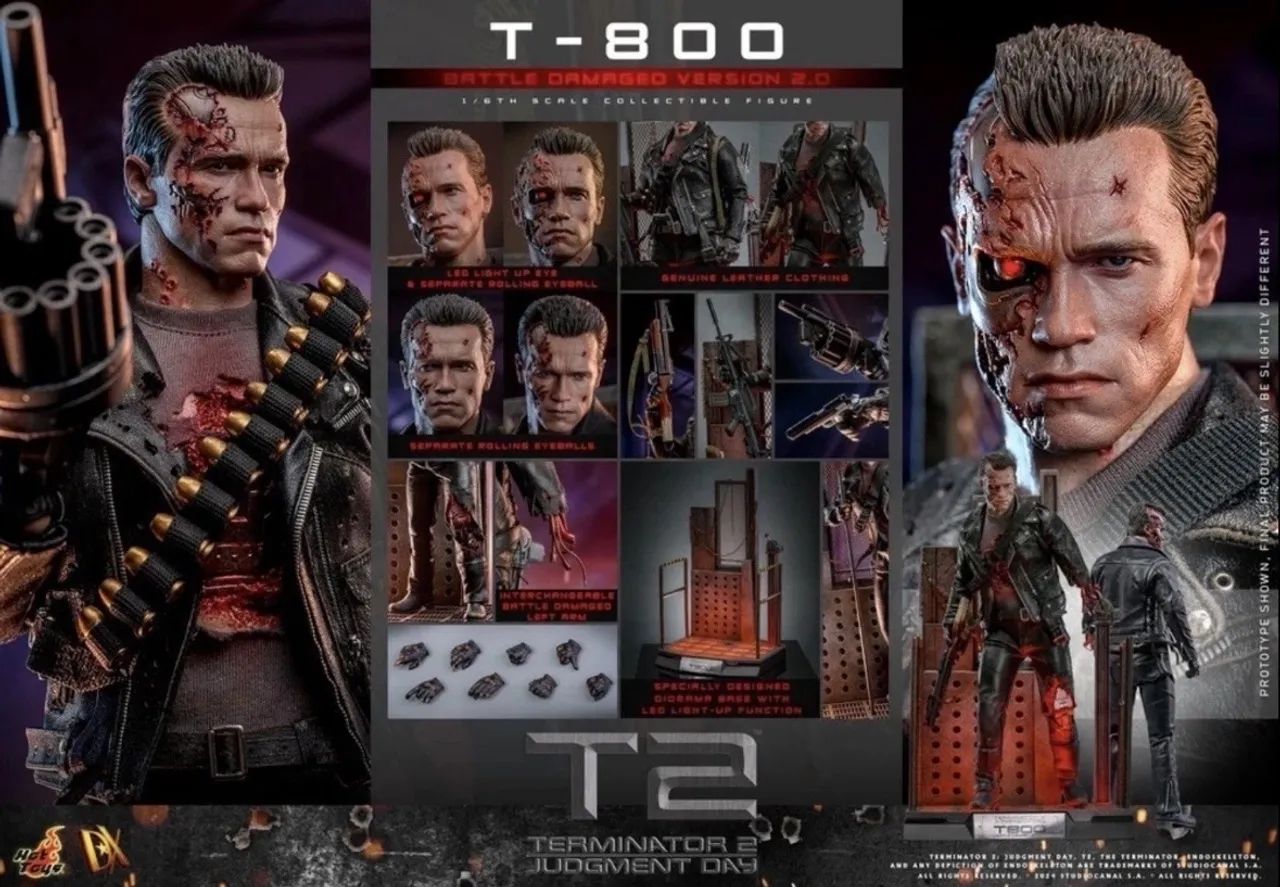 Hot Toys T-800 DX46 1:6フィギュア Hot toys T800 dx46 battle damaged Externinador - Hobbies e