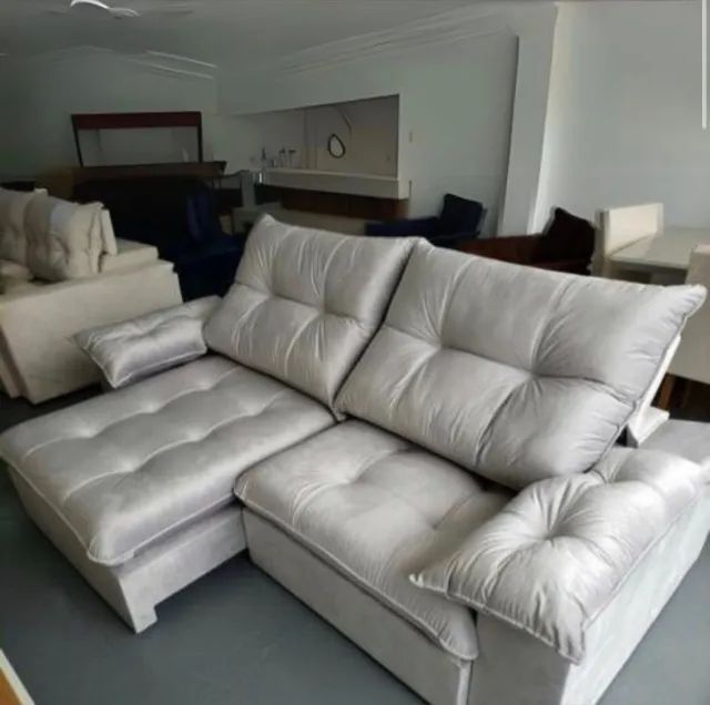 Sofá Retrátil Reclinável Solaris 2,50 Prata419420947696199680