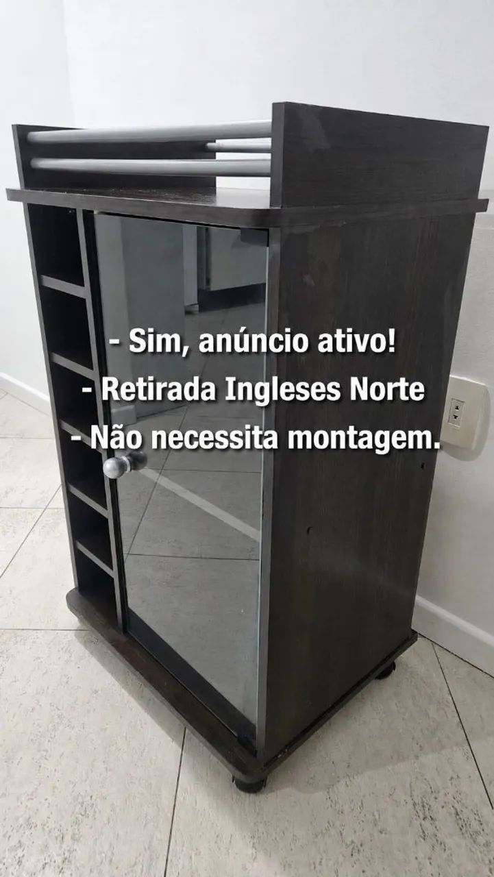Adega Bar com rodas/rodízio 