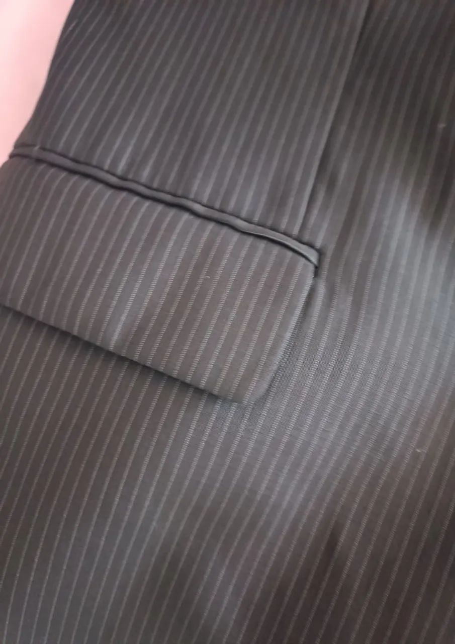 Terno microfibra Premium preto listrado  - Foto 3