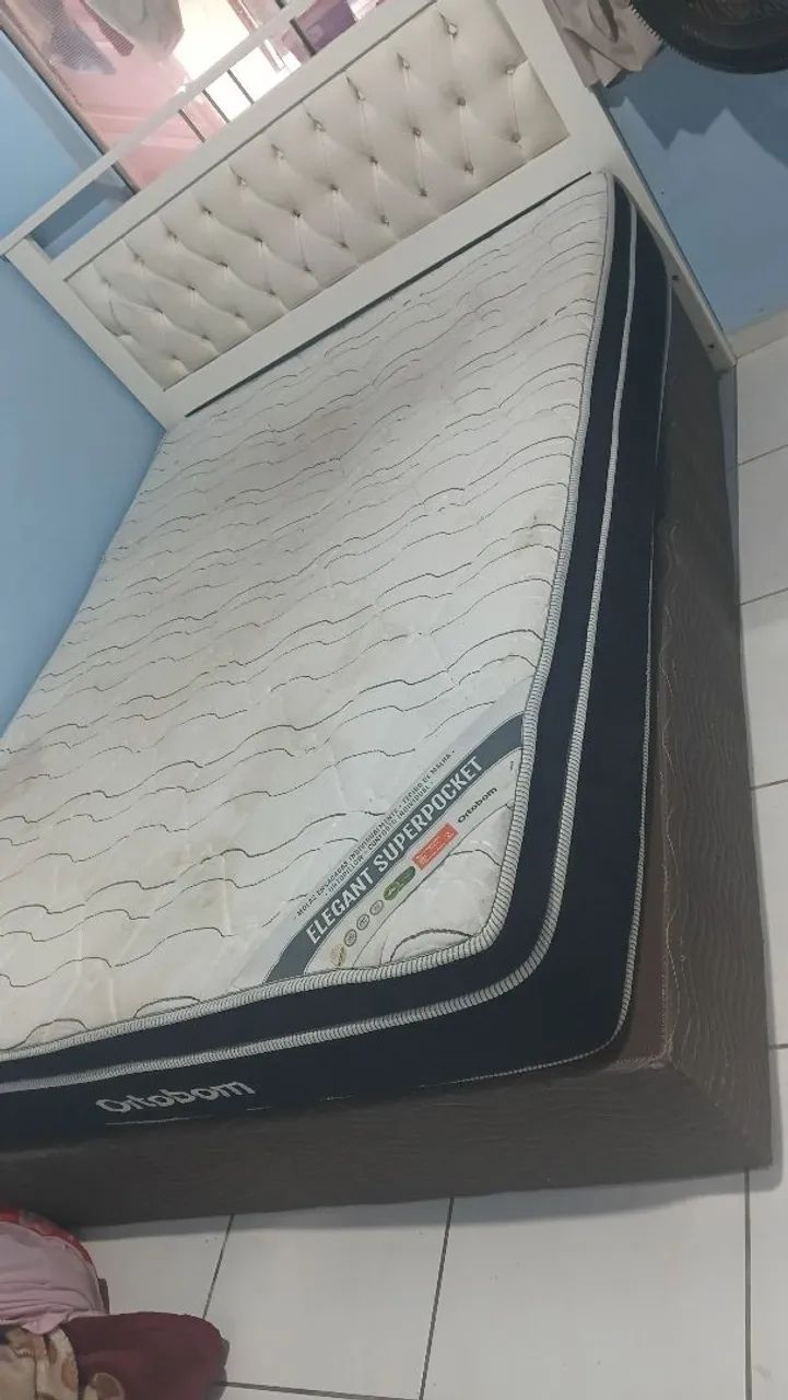 Cama casal com cabeceira e painel mdf e cômoda  - Foto 3