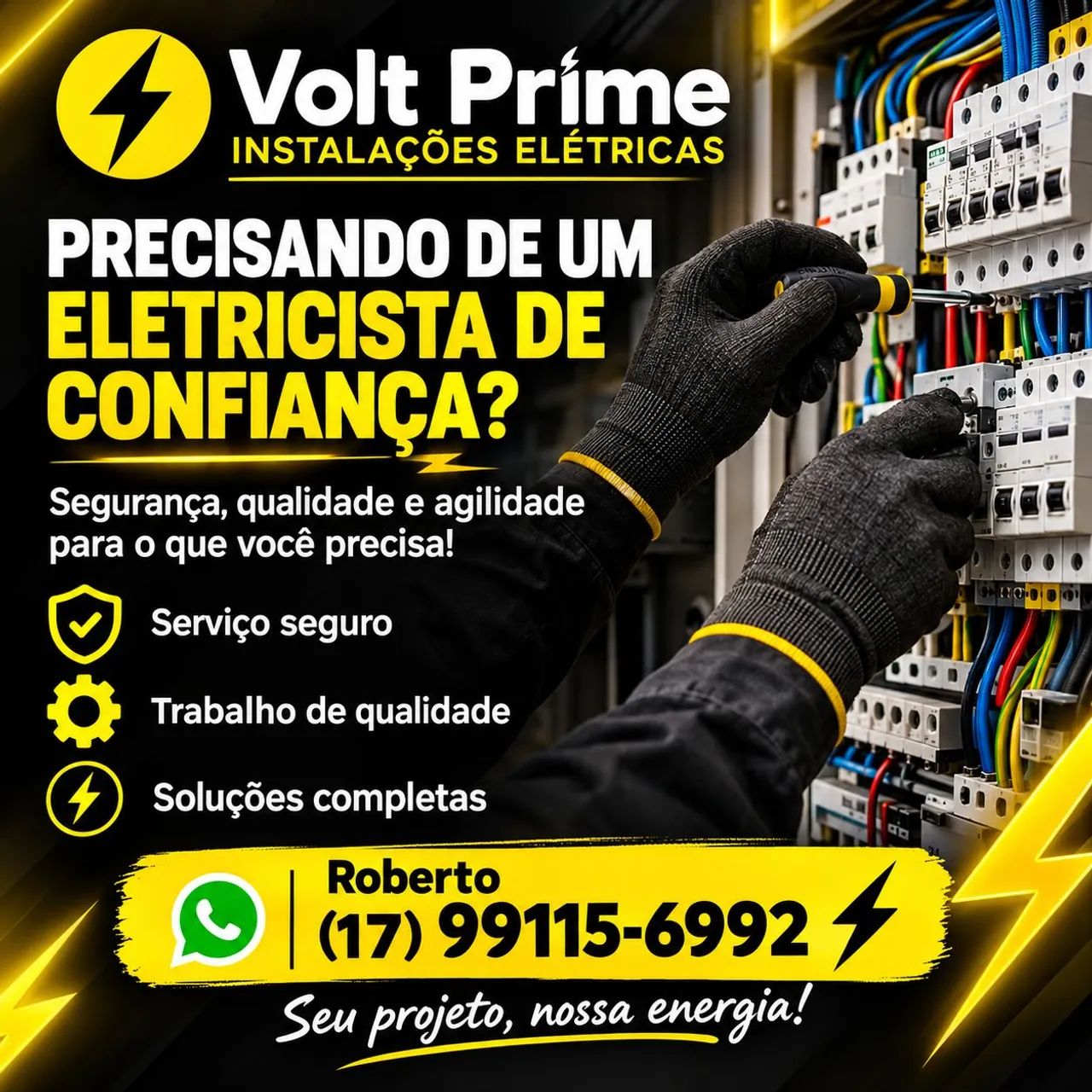 Precisando de eletricista?  Só chamar