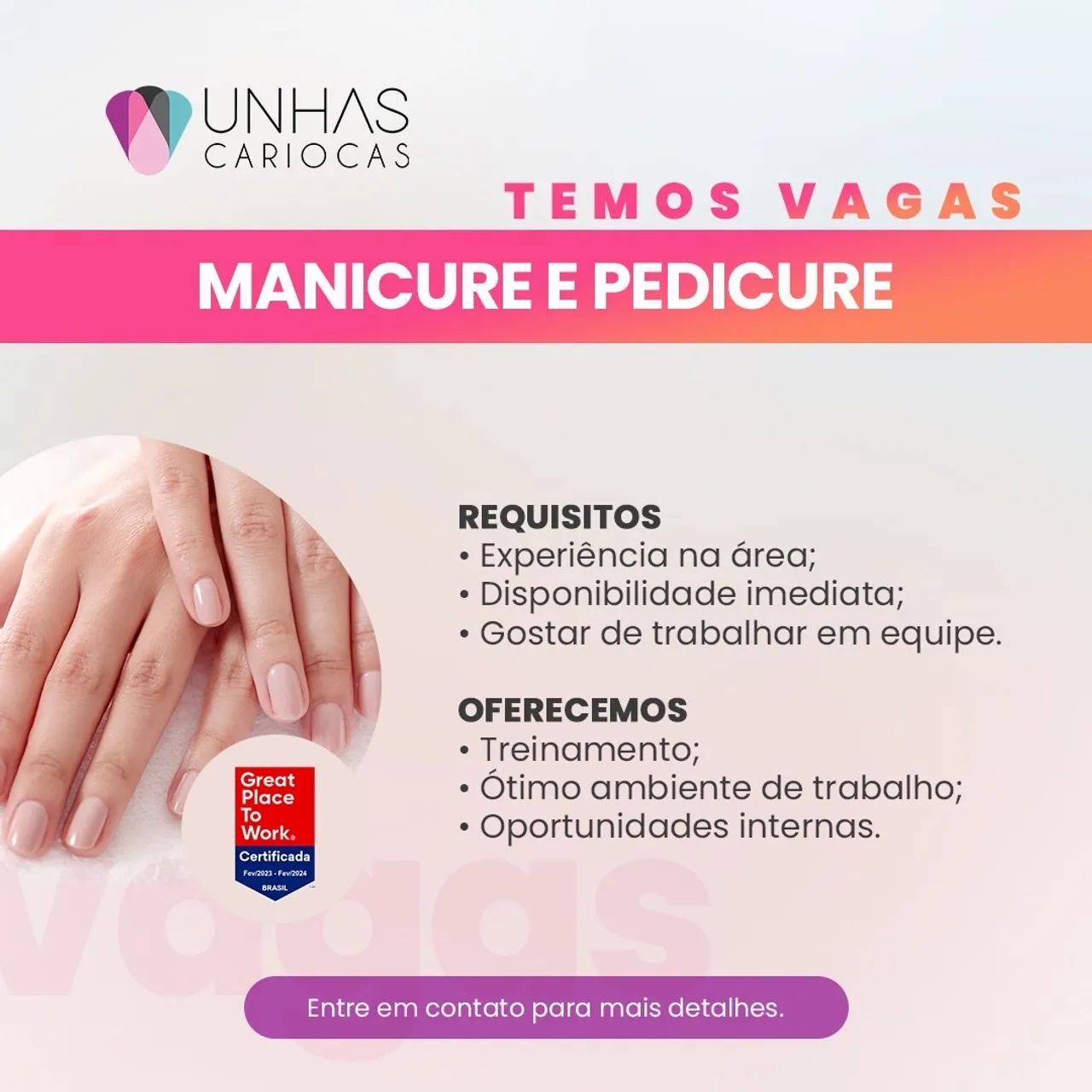 Vaga para profissional 