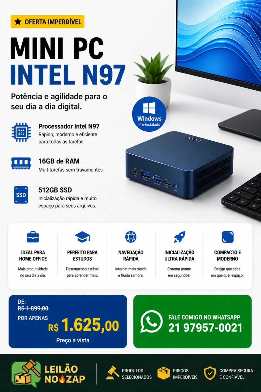 Mini pc N100 16gb ram ddr5 512gb Firebat T8 dual lan 3 hdmi 3 usb