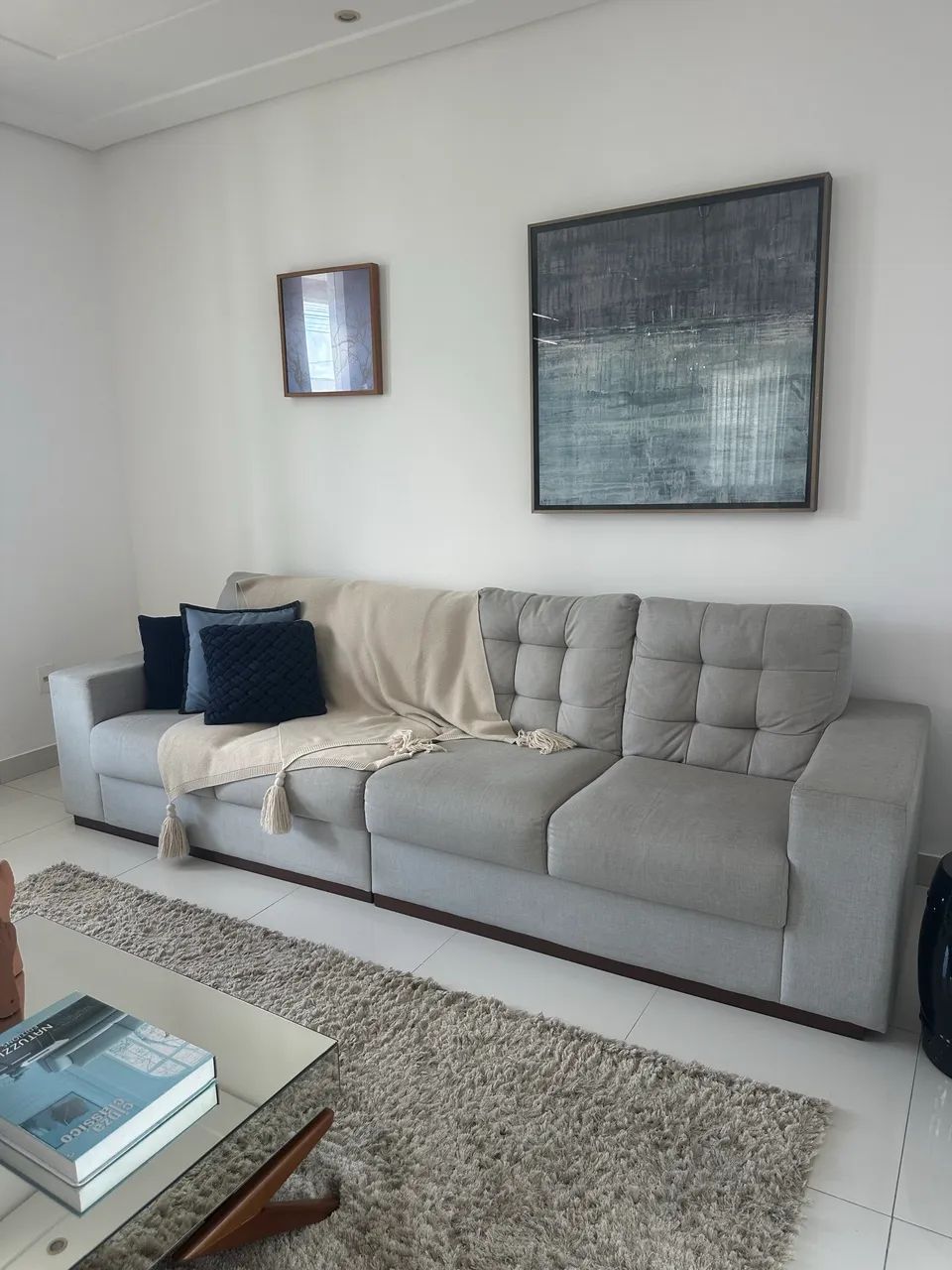 Vendo sofá linho 3 metros  - Foto 4