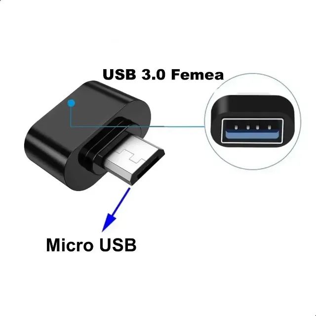Adaptador OTG USB - Conector V8 Micro USB para Celular - Foto 2